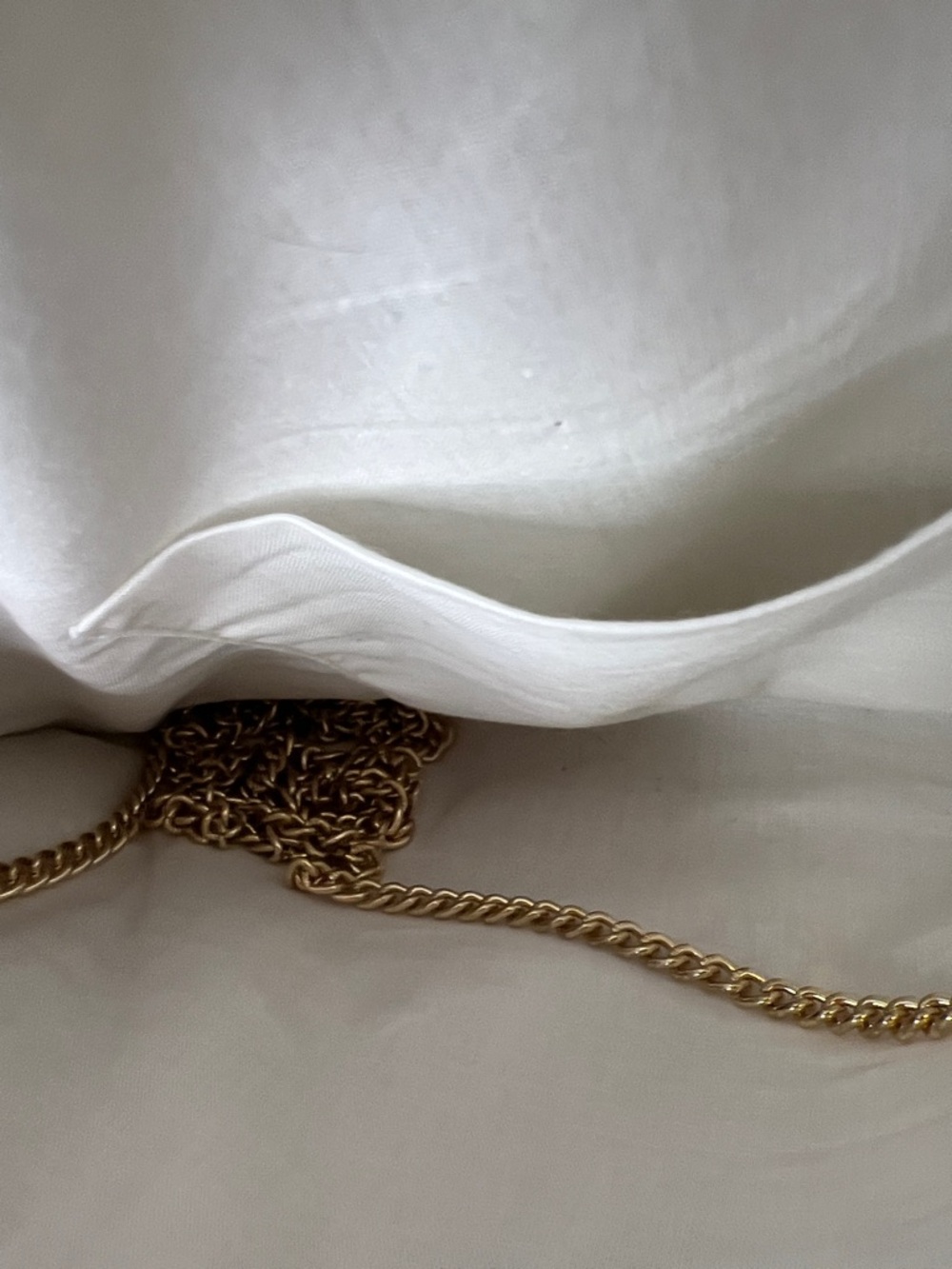 Bridal White Beaded Envelope Clutch with Gold Chain Strap - Picture 9 of 11